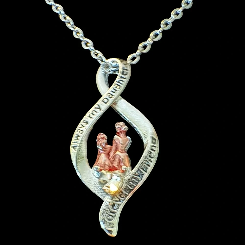 🆕 Forever Mother & Daughter Bond Silver Necklace - Picture 7 of 16